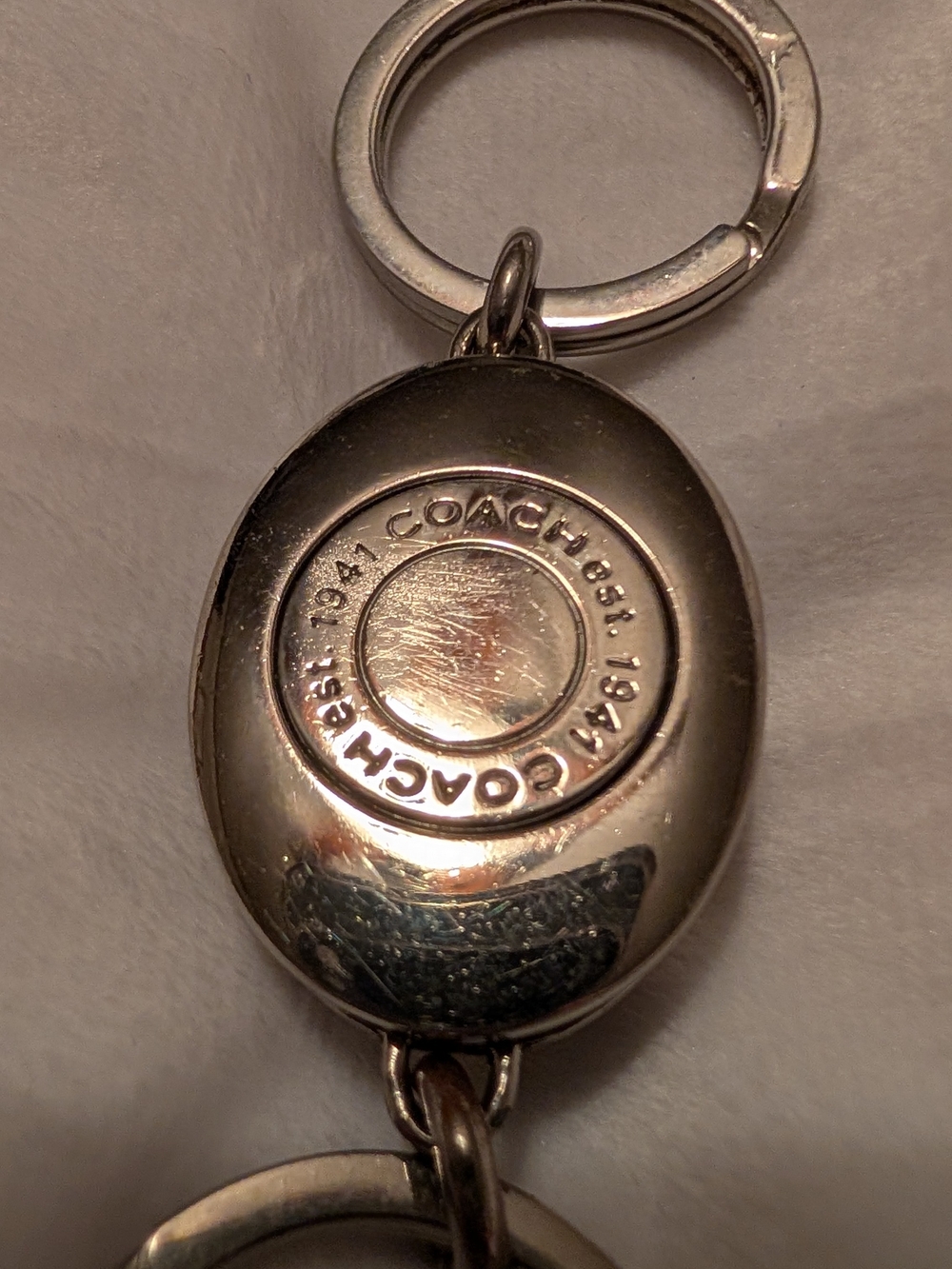 Coach Legacy Stripe Turnlock Valet Keychain GUC - Picture 4 of 4